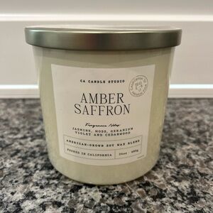 LEOBEN Amber & Saffron Candle 24 Oz 3 Wick Candle Hand Poured Made In USA